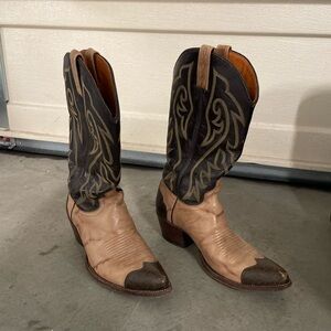 Men's Western Cowboy Boots - Tan and Black